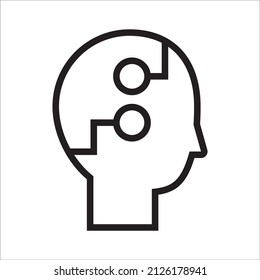 Artificial Intelligence icon, robot head, best used for banner or application, with simple shape and eps 10 file format