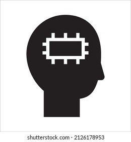 Artificial Intelligence icon, robot head, best used for banner or application, with simple shape and eps 10 file format