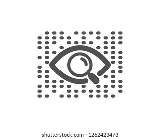 Artificial intelligence icon. Search ai sign. Magnify glass eye. Quality design element. Classic style icon. Vector