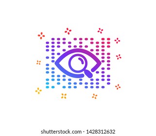 Artificial intelligence icon. Search ai sign. Magnify glass eye. Dynamic shapes. Gradient design artificial intelligence icon. Classic style. Vector
