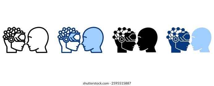 Artificial Intelligence Icon Set Multiple Style Collection