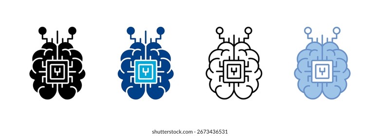 Artificial Intelligence Icon Set Multiple Style Collection