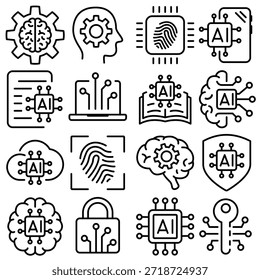 Estilo de Estrutura de Tópicos do Conjunto de Ícones de Inteligência Artificial (Parte 3)