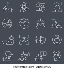 Artificial Intelligence icon set . Artificial Intelligence symbol pack vector elements for infographic web. with trend color