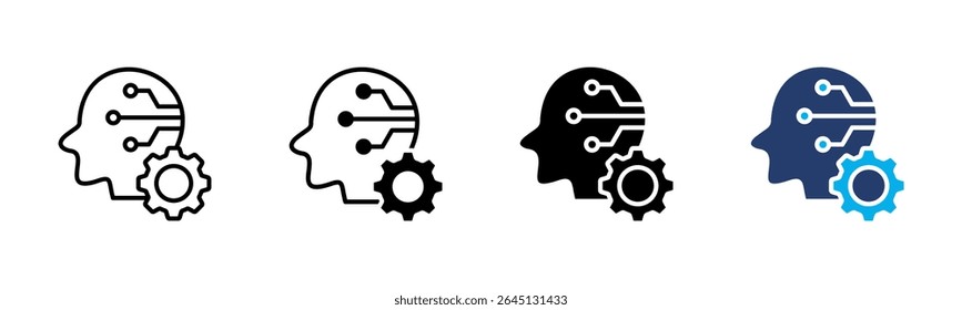 Artificial Intelligence icon sheet multiple style collection