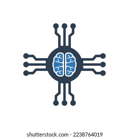 Artificial Intelligence Icon - Smart Brain Icon