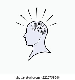 Artificial Intelligence Icon. Smart Think, AI Symbol.