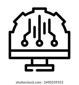 artificial intelligence icon with style outline