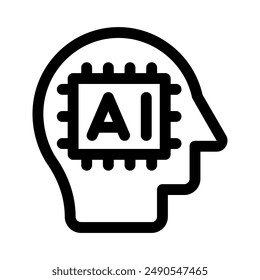 artificial intelligence icon with style outline