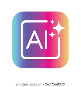 Symbol für künstliche Intelligenz. AI Web Icon-Symbol. Maschinenlerntechnologiekonzept	