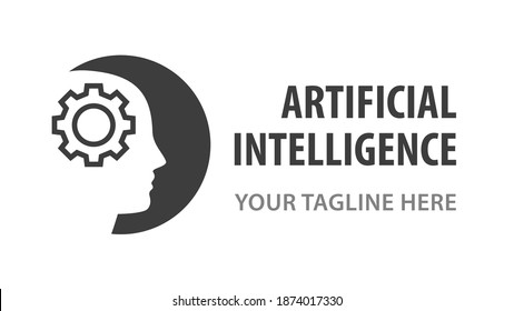 Artificial intelligence icon. Symbol of machine learning, innovation, brainstorm idea.