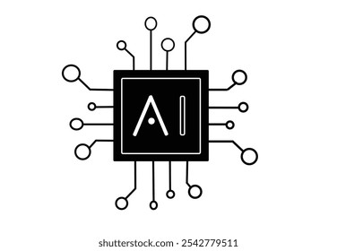 ícone de Inteligência Artificial ou serviço de símbolo ai com base em aprendizagem automática