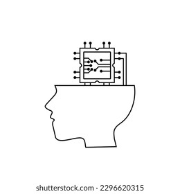 Artificial intelligence icon symbol technology system and artificial intelligence head