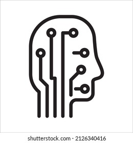 artificial intelligence icon, tech industry, simple vector design. Best used for banner or application