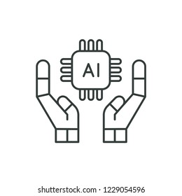 Artificial Intelligence icon. Technology symbol modern, simple, vector, icon for website design, mobile app, ui. Vector Illustration
