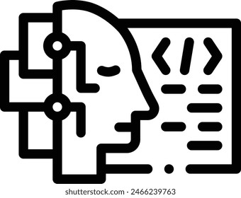 artificial intelligence icon. Thin Linear Style Design Isolated On White Background