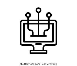 artificial intelligence icon in trendy line style design. Vector graphic illustration. artificial intelligence symbol for website, logo, app and interface design. Black icon vector design