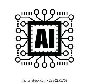 Artificial intelligence icon vector AI sign for graphic design, logo, website, social media, mobile app, UI illustration.