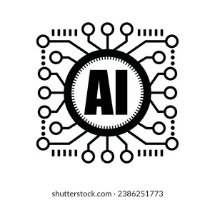Artificial intelligence icon vector AI sign for graphic design, logo, website, social media, mobile app, UI illustration.