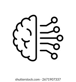 Artificial Intelligence Icon Vector Illustratio, White Background