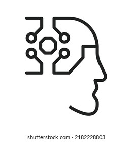 Artificial Intelligence icon vector image. Can also be used for Big Data. Suitable for mobile apps, web apps and print media.