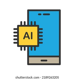 Artificial Intelligence icon vector image. Can also be used for Artificial Intelligence. Suitable for mobile apps, web apps and print media.