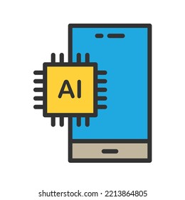 Artificial Intelligence icon vector image. Can also be used for Artificial Intelligence. Suitable for mobile apps, web apps and print media.