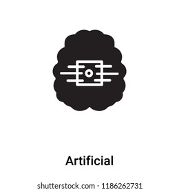 Artificial intelligence icon vector isolated on white background, logo concept of Artificial intelligence sign on transparent background, filled black symbol