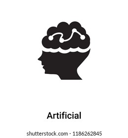 Artificial intelligence icon vector isolated on white background, logo concept of Artificial intelligence sign on transparent background, filled black symbol