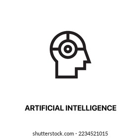 artificial intelligence icon vector. Linear style sign for mobile concept and web design. artificial intelligence symbol illustration. Pixel vector graphics - Vector.
