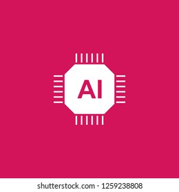 Artificial Intelligence icon vector. Artificial Intelligence sign on pink background. Artificial Intelligence icon for web and app