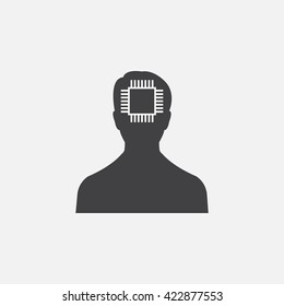 artificial intelligence icon vector, solid logo illustration, pictogram isolated on white