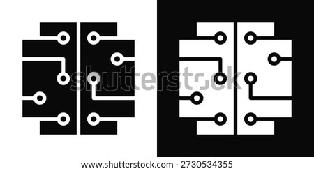 Artificial Intelligence Icon White And Black Background Style