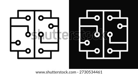 Artificial Intelligence Icon White And Black Background Style