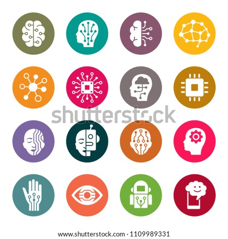 Artificial Intelligence Icons Vector de stock (libre de regalías