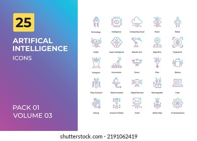 Artificial Intelligence icons collection. Set contains such Icons as ai, ai processer, and more