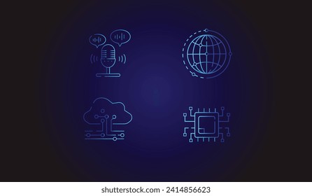 Artificial Intelligence Icons - Line Series - Editable Stroke