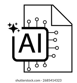 Artificial intelligence Icons , logo, illustration, vector
