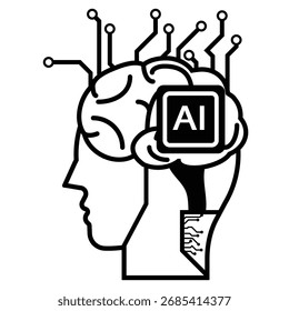 Iconos de inteligencia artificial, logotipo, ilustración, Vector