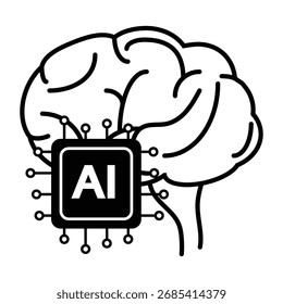 Inteligência artificial Ícones , logotipo, ilustração, vetor