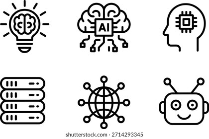 Artificial intelligence icons representing innovation and technology