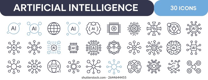 Artificial intelligence icons representing technology and innovation