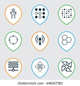 Artificial Intelligence Icons Set. Collection Of Information Base, Information Components, Cyborg And Other Elements. Also Includes Symbols Such As Cells, Information, Base.