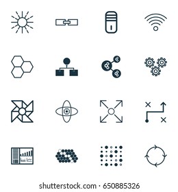 Artificial Intelligence Icons Set. Collection Of Algorithm Illustration, Laptop Ventilator, Lightness Mode And Other Elements. Also Includes Symbols Such As Shine, Cycle, Information.