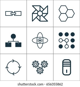 Artificial Intelligence Icons Set. Collection Of Information Components, Related Information, Laptop Ventilator And Other Elements. Also Includes Symbols Such As Information, Diagram, Algorithm.