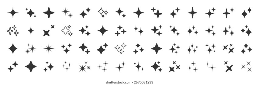 Artificial intelligence icons set. Generative Ai logo. Star symbol. Generate icon. AI stars icon. Vector illustration.