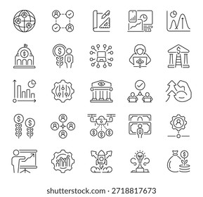 Conjunto de iconos de inteligencia artificial. iconos de línea lineales y editables para tecnología y diseño