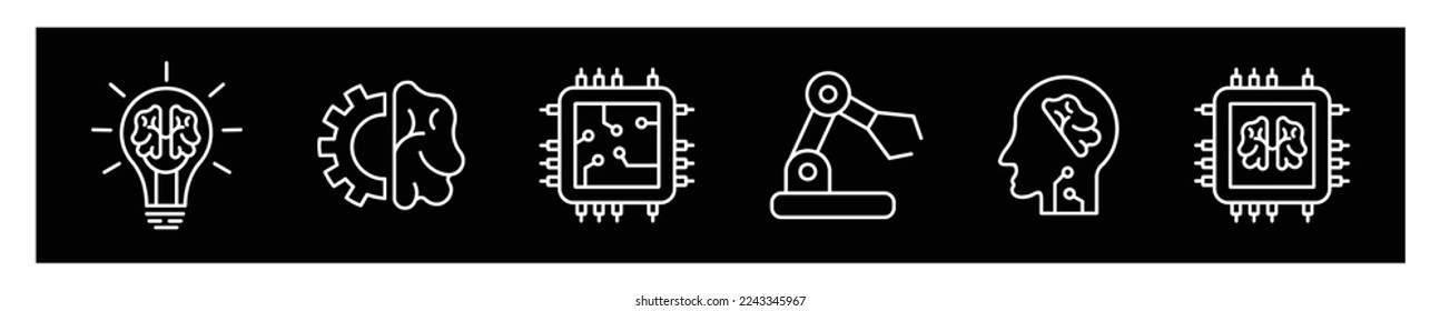 Artificial intelligence icons set. robot set of artificial intelligence vector illustration on white background.