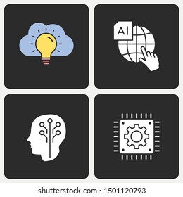 Artificial intelligence icons set. Vector illustration for web sites and mobile application.