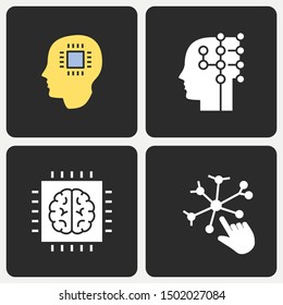 Artificial intelligence icons set. Vector illustration for web sites and mobile application.